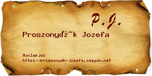 Proszonyák Jozefa névjegykártya
